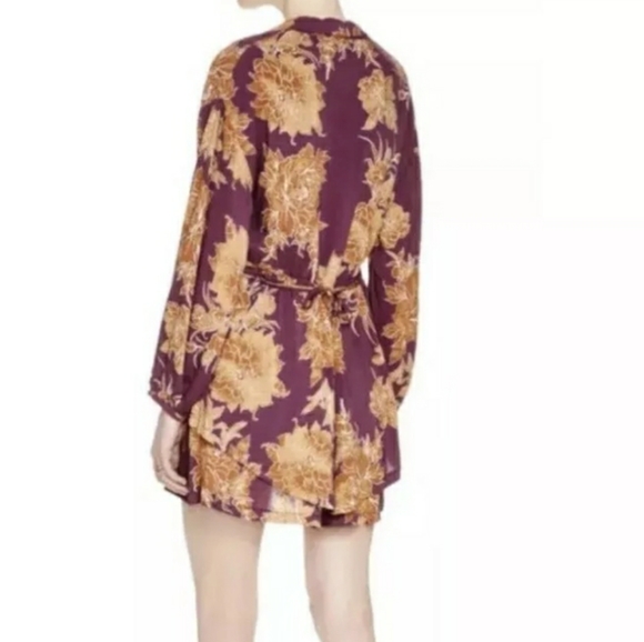 Free people plum floral tunic button dress - Picture 4 of 6